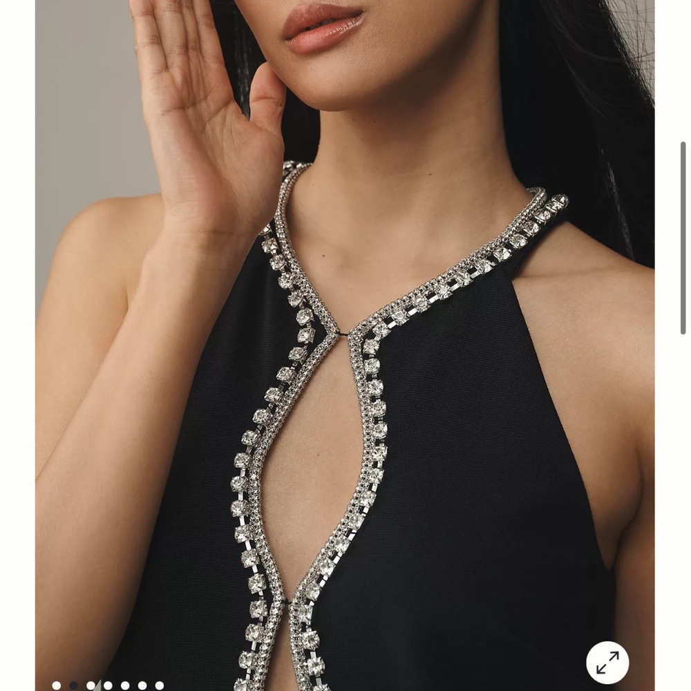 Maeve Sleeveless Rhinestone Cutout Mini Dress